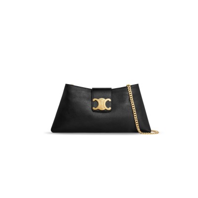 CELINE SHOULDER BAG IN WILTERN TRIOMPHE SOFT COW LEATHER 113673FEO.38NO (31*15*2cm)
